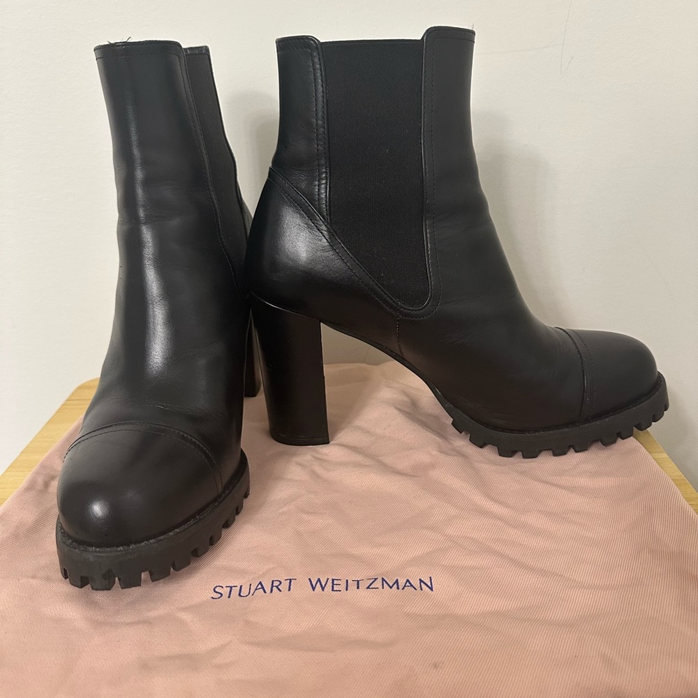 Stuart Weitzman Black Heeled Boots